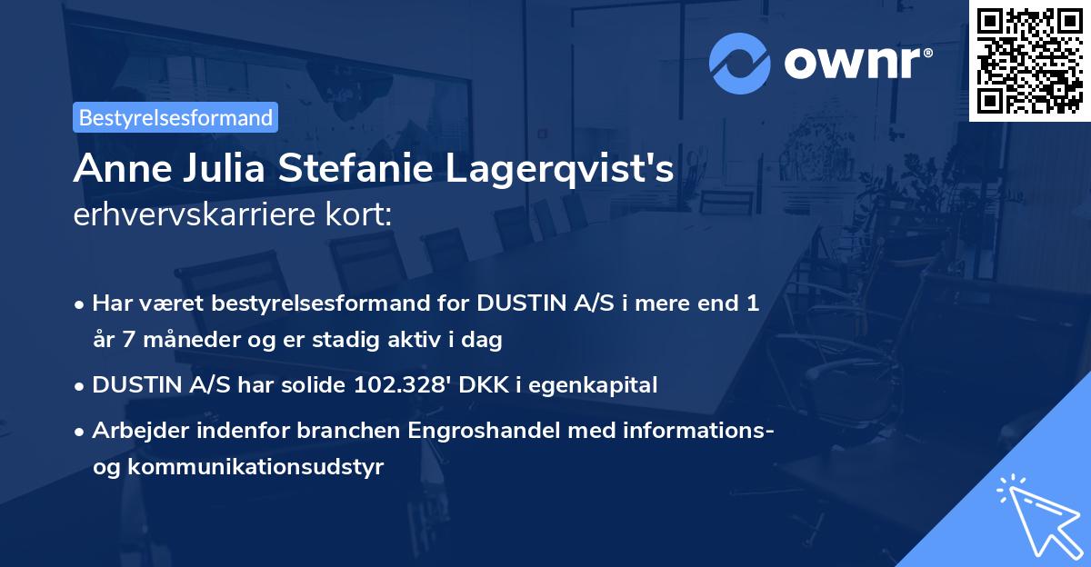 Anne Julia Stefanie Lagerqvist's erhvervskarriere kort