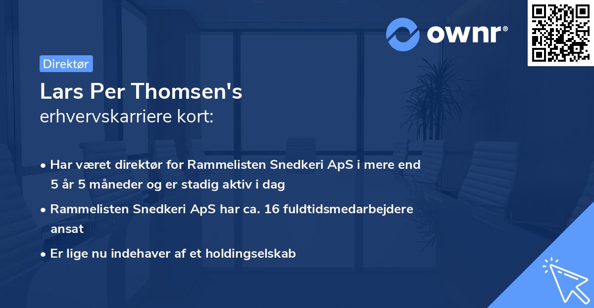 Lars Per Thomsen's erhvervskarriere kort