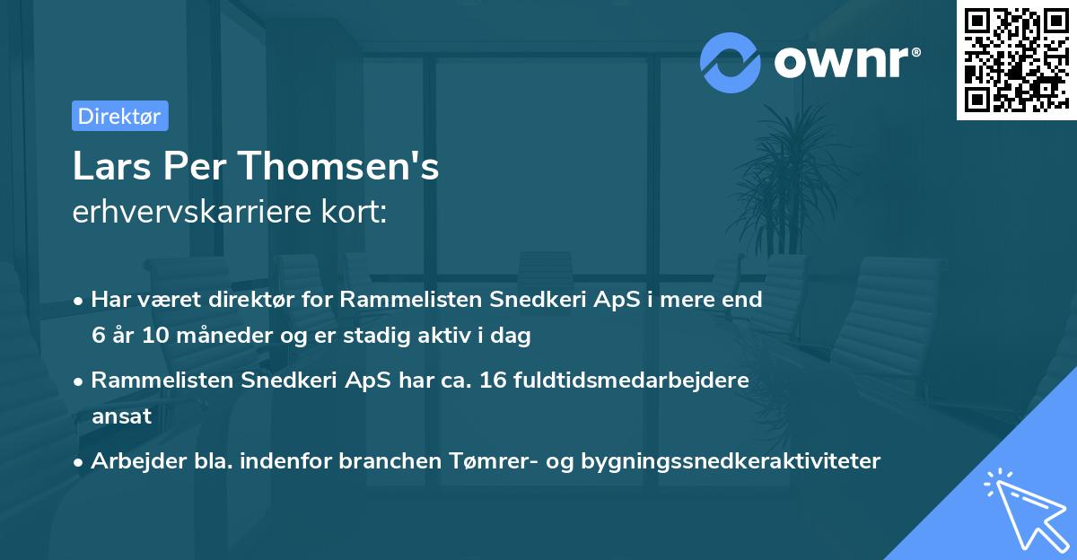 Lars Per Thomsen's erhvervskarriere kort
