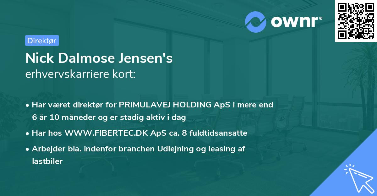 Nick Dalmose Jensen's erhvervskarriere kort
