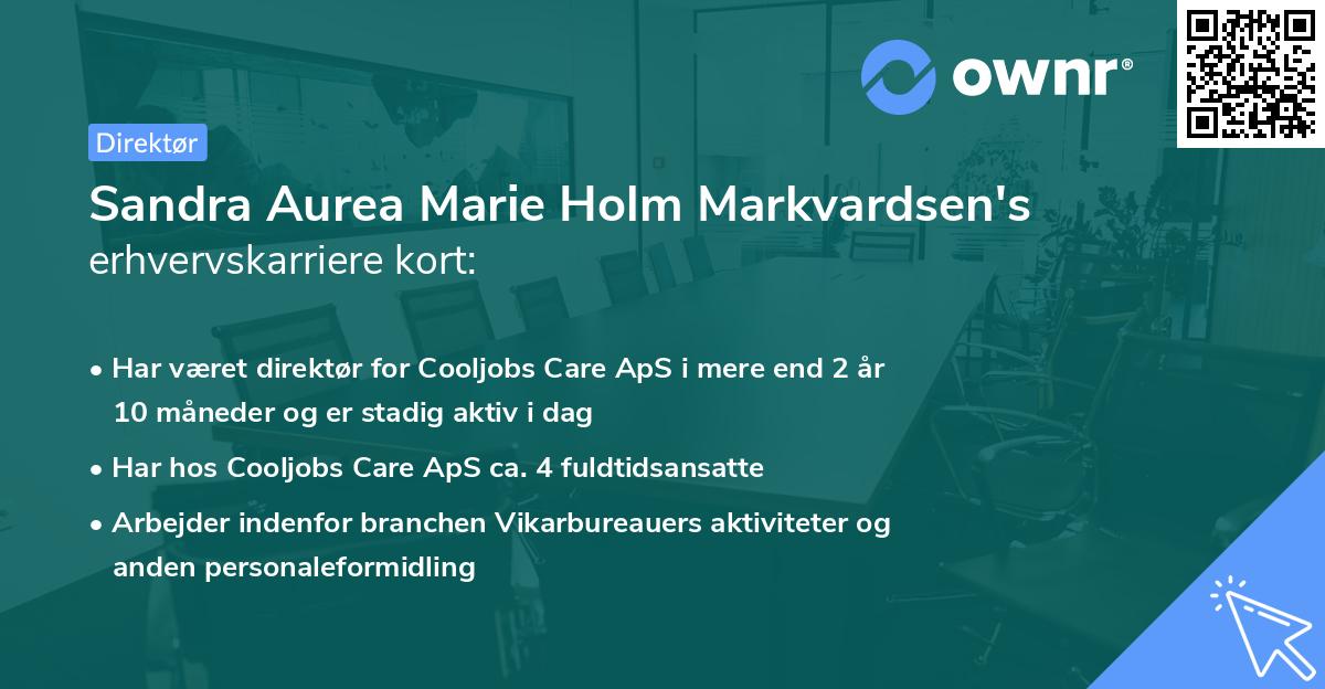 Sandra Aurea Marie Holm Markvardsen's erhvervskarriere kort