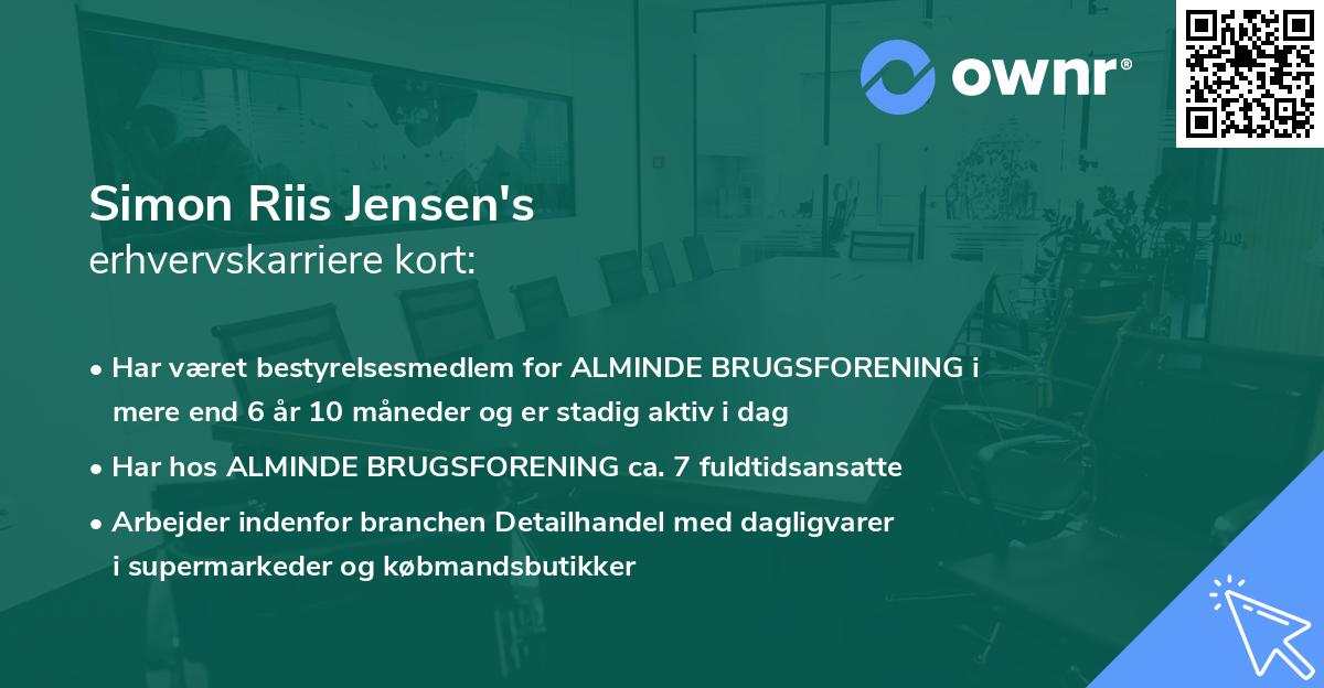 Simon Riis Jensen's erhvervskarriere kort