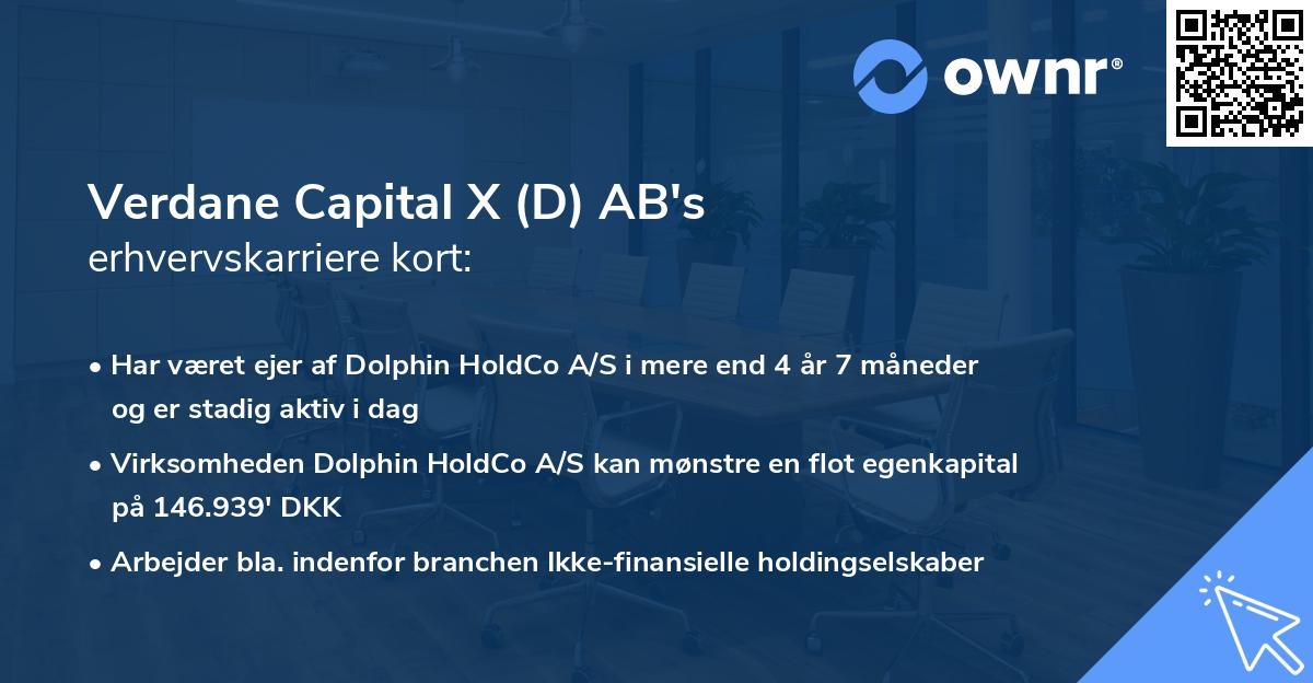 Verdane Capital X (D) AB's erhvervskarriere kort