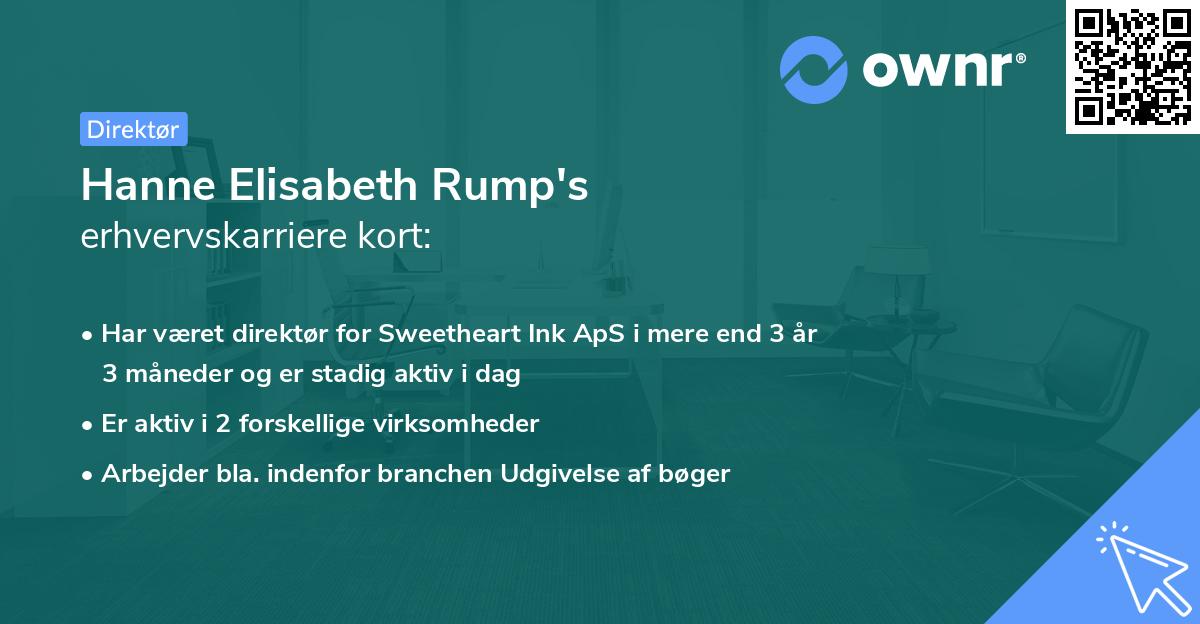 Hanne Elisabeth Rump's erhvervskarriere kort