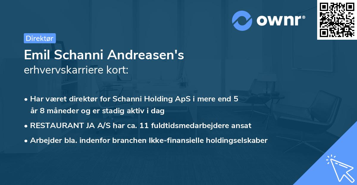 Emil Schanni Andreasen's erhvervskarriere kort