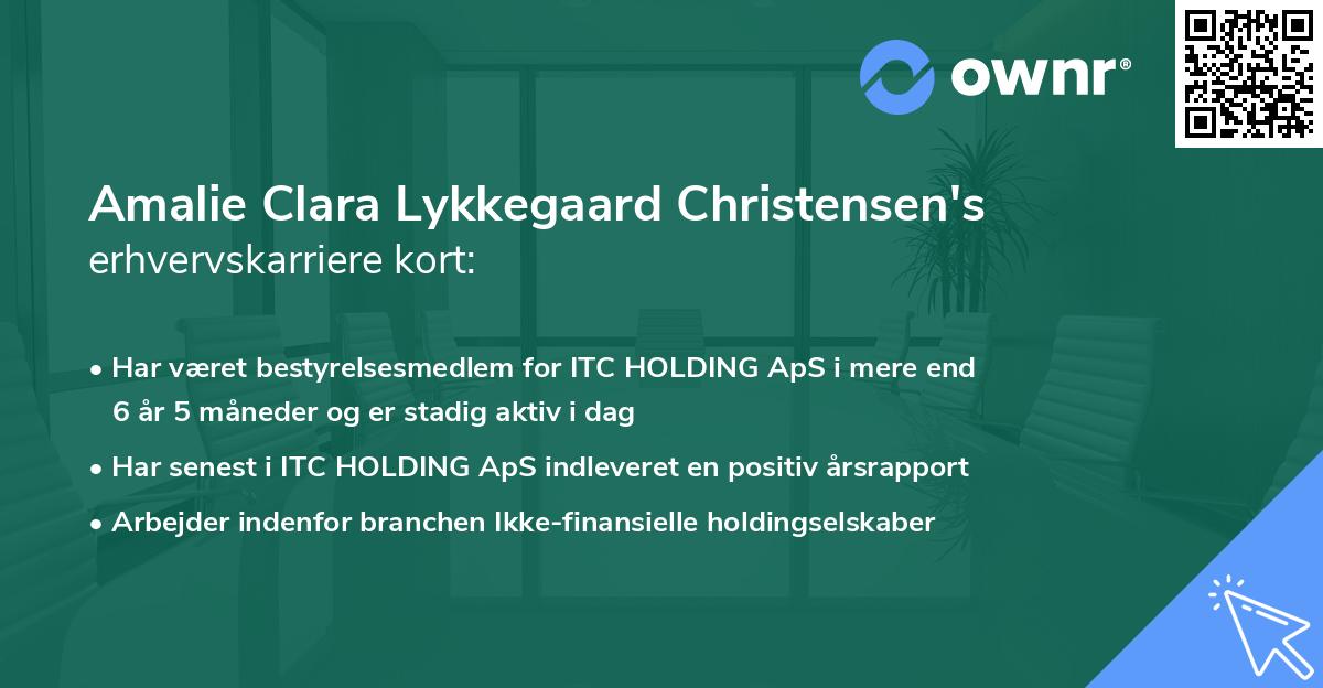 Amalie Clara Lykkegaard Christensen's erhvervskarriere kort