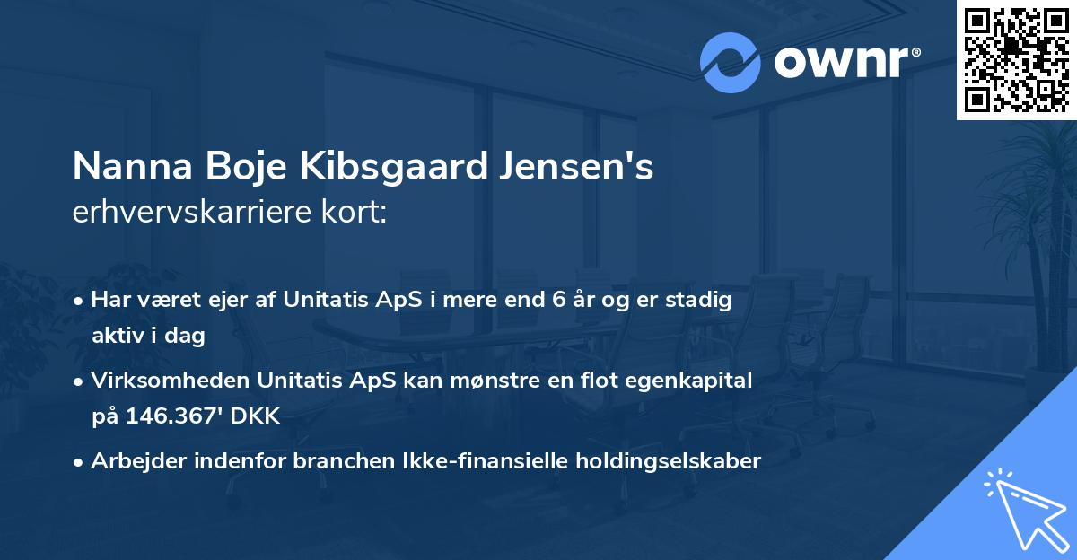 Nanna Boje Kibsgaard Jensen's erhvervskarriere kort