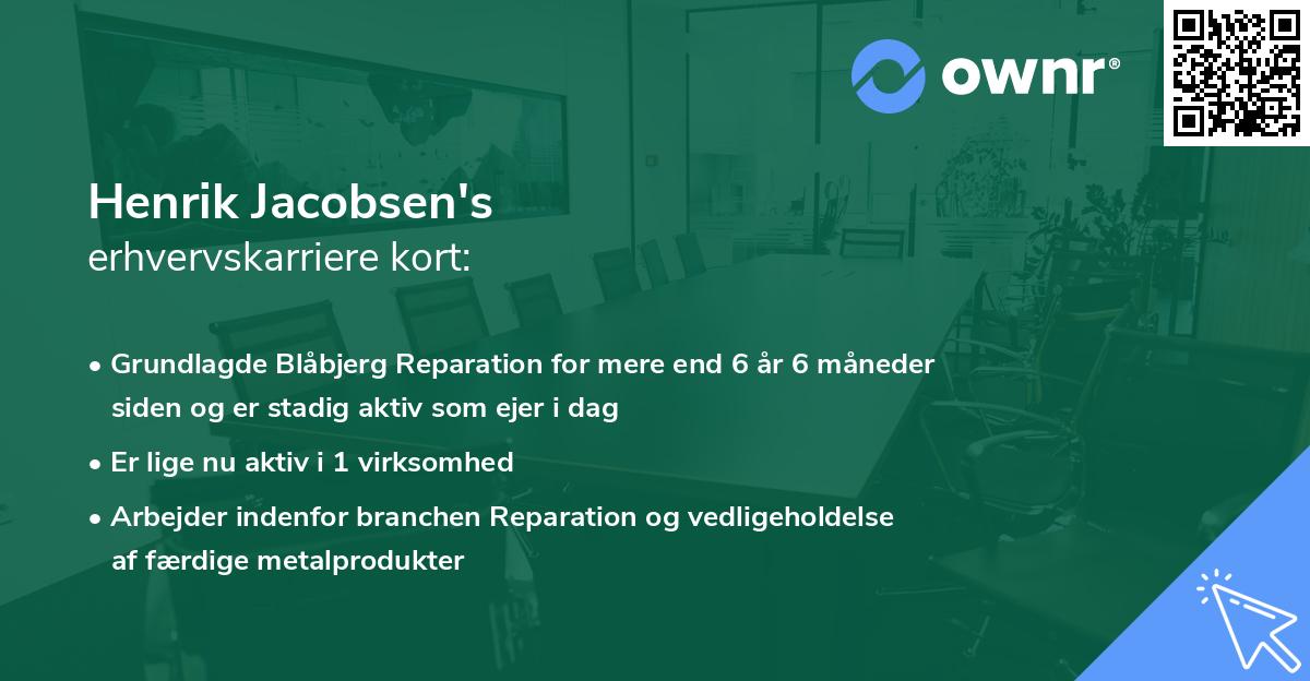 Henrik Jacobsen's erhvervskarriere kort