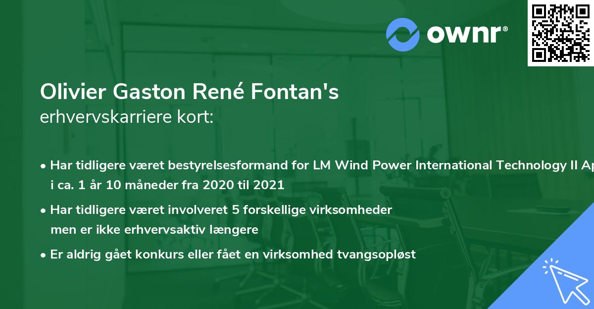 Olivier Gaston René Fontan's erhvervskarriere kort