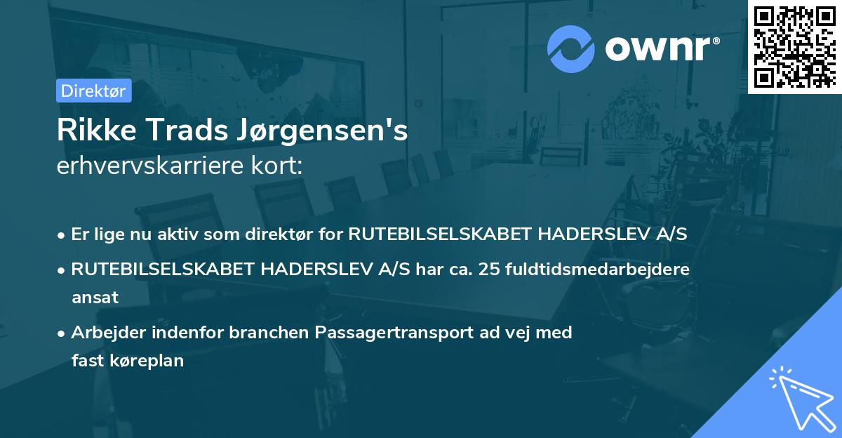 Rikke Trads Jørgensen's erhvervskarriere kort