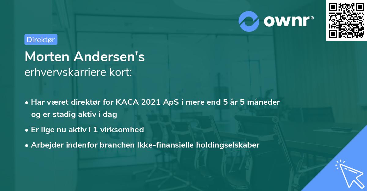 Morten Andersen's erhvervskarriere kort