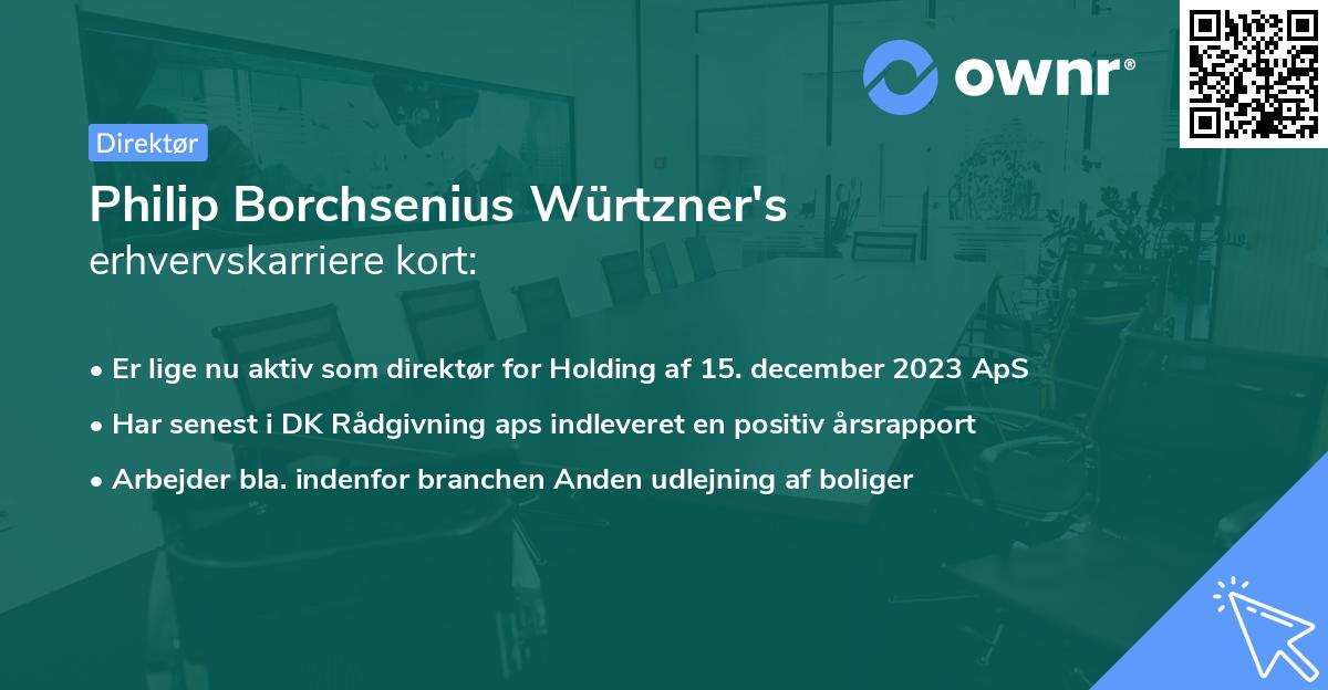 Philip Borchsenius Würtzner's erhvervskarriere kort