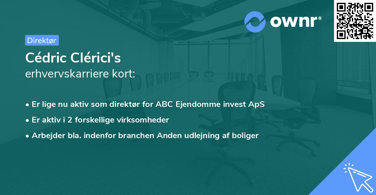 Cédric Clérici's erhvervskarriere kort