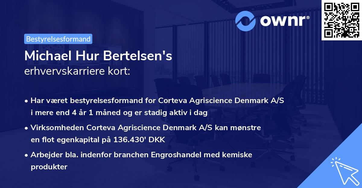 Michael Hur Bertelsen's erhvervskarriere kort