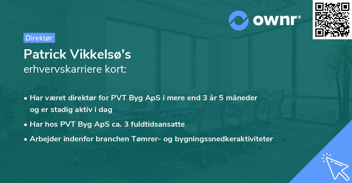Patrick Vikkelsø's erhvervskarriere kort