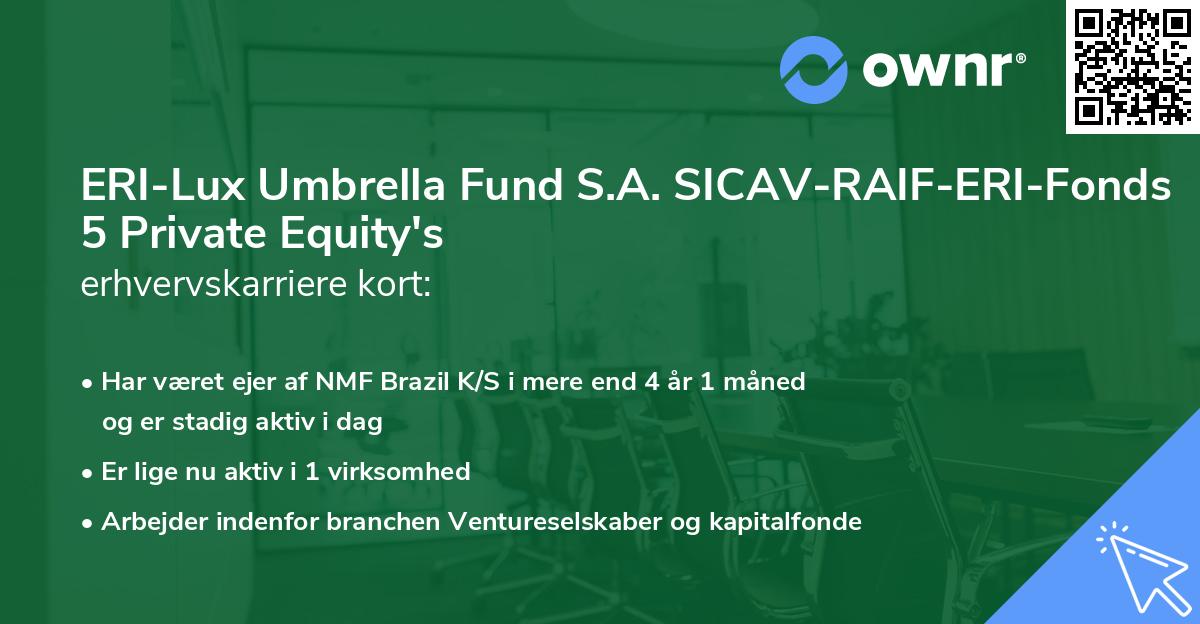 ERI-Lux Umbrella Fund S.A. SICAV-RAIF-ERI-Fonds 5 Private Equity's erhvervskarriere kort