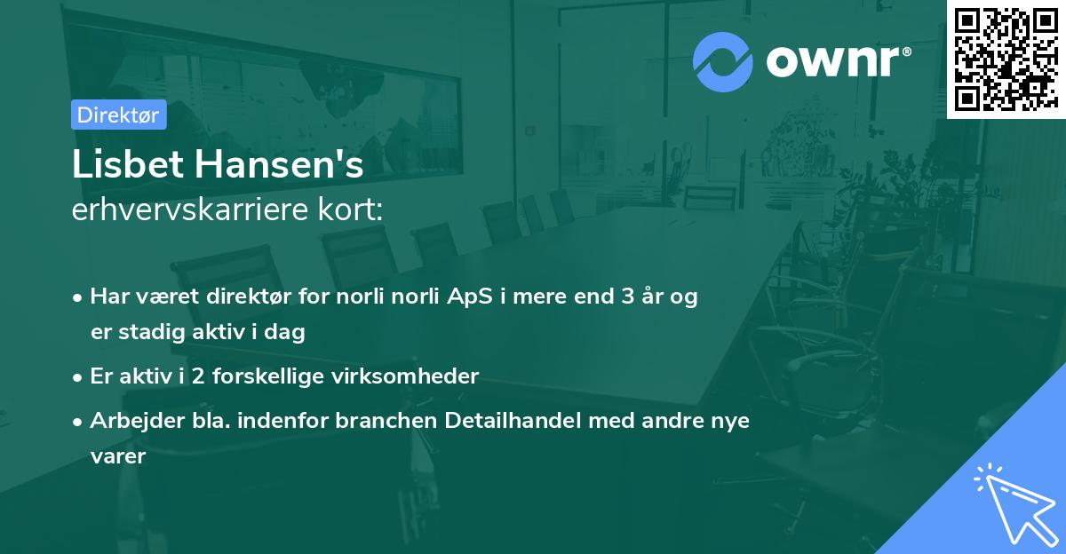 Lisbet Hansen's erhvervskarriere kort