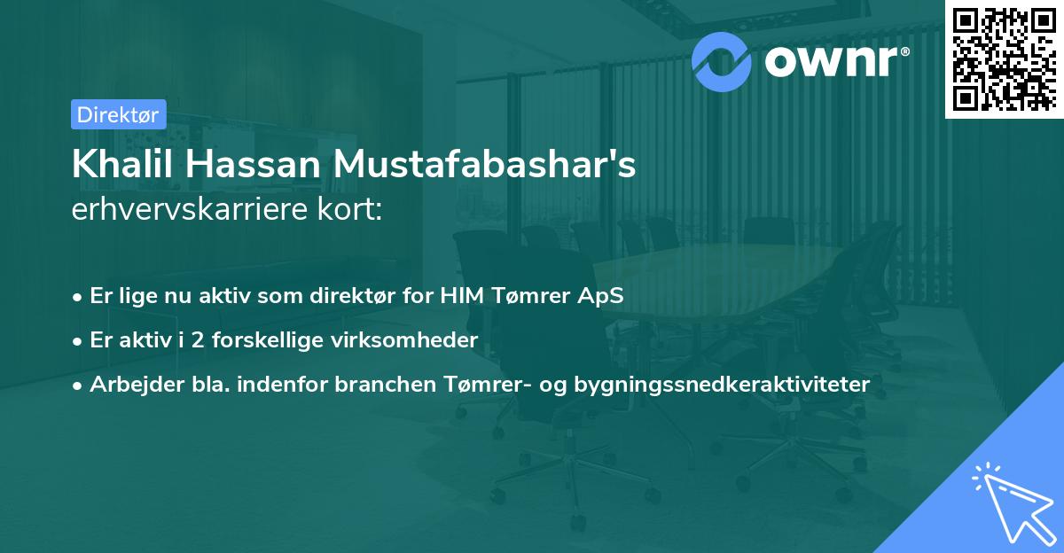 Khalil Hassan Mustafabashar's erhvervskarriere kort