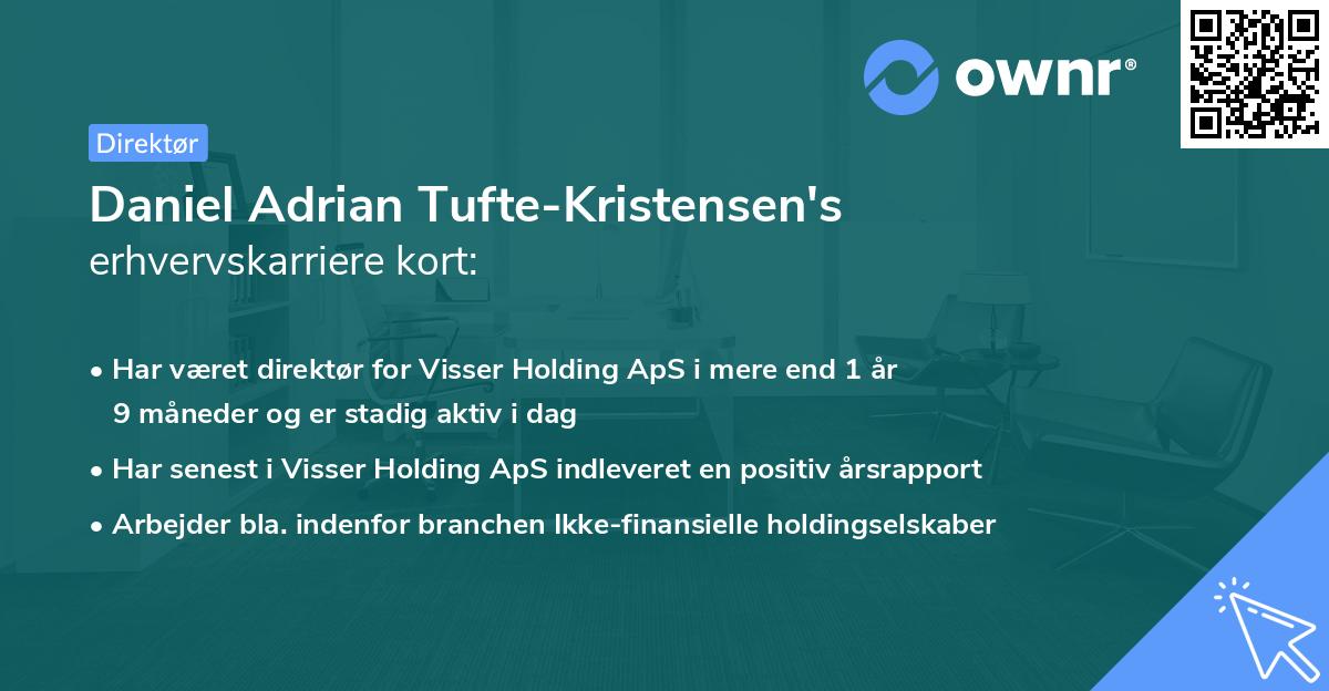 Daniel Adrian Tufte-Kristensen's erhvervskarriere kort
