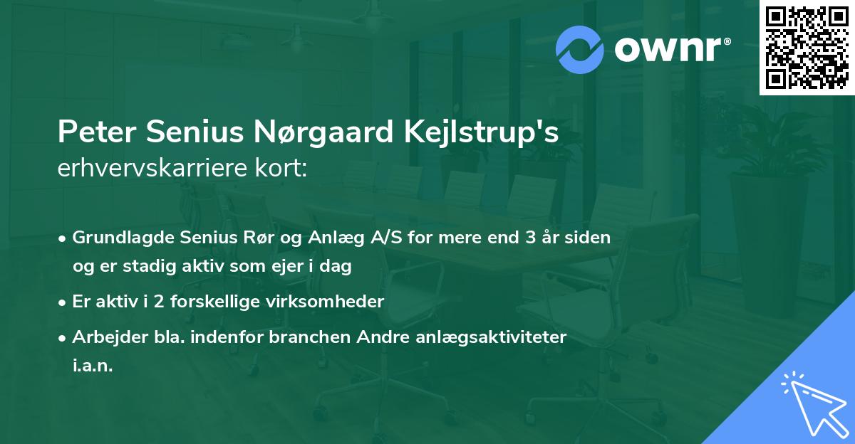 Peter Senius Nørgaard Kejlstrup's erhvervskarriere kort