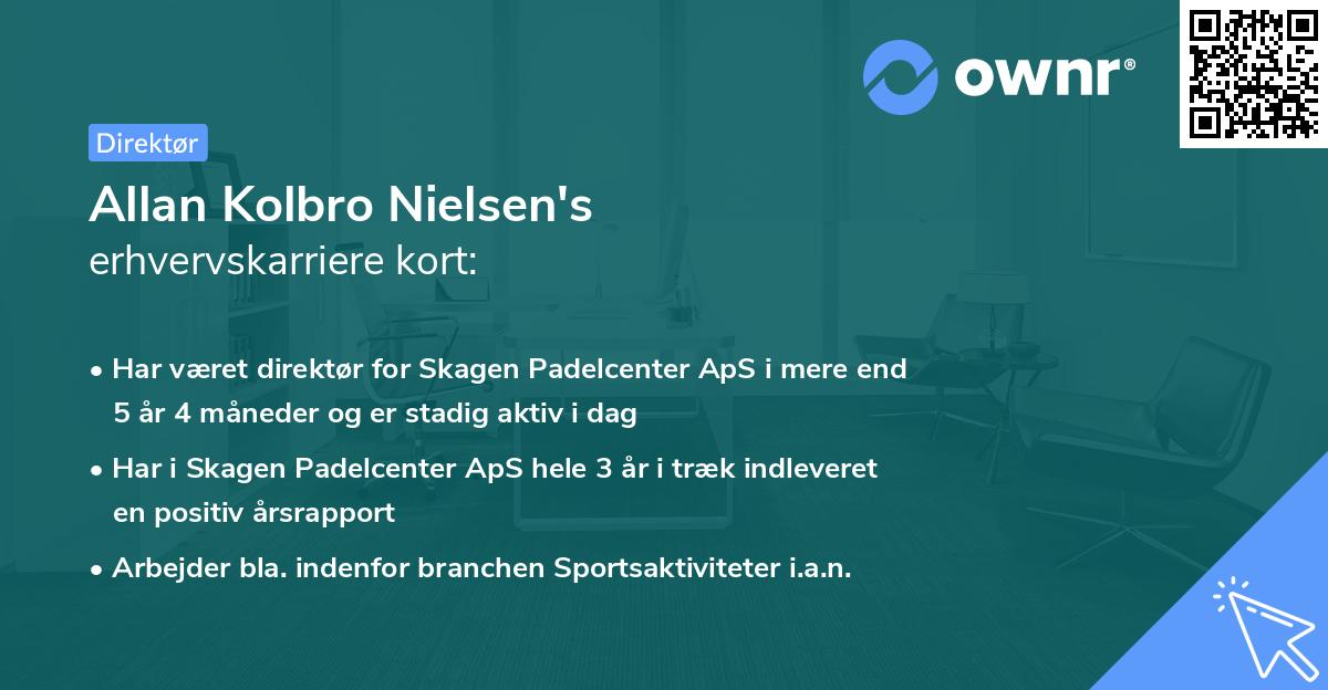 Allan Kolbro Nielsen's erhvervskarriere kort