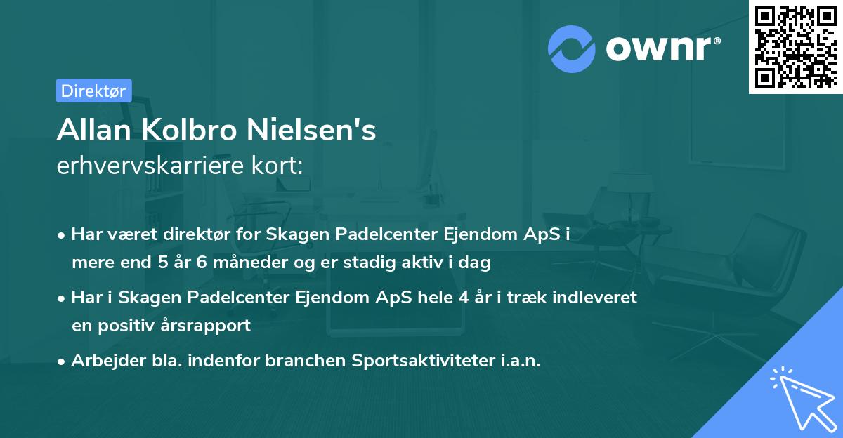 Allan Kolbro Nielsen's erhvervskarriere kort