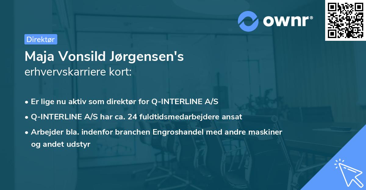 Maja Vonsild Jørgensen's erhvervskarriere kort