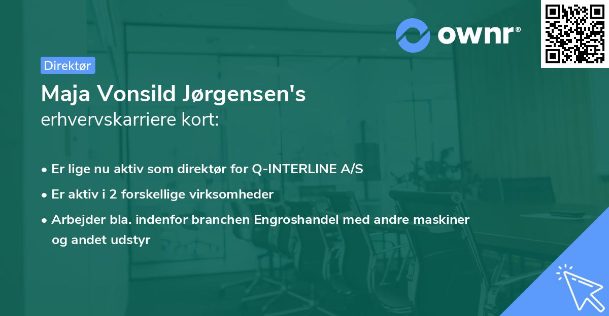 Maja Vonsild Jørgensen's erhvervskarriere kort