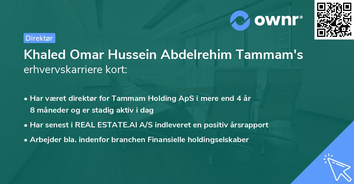 Khaled Omar Hussein Abdelrehim Tammam's erhvervskarriere kort