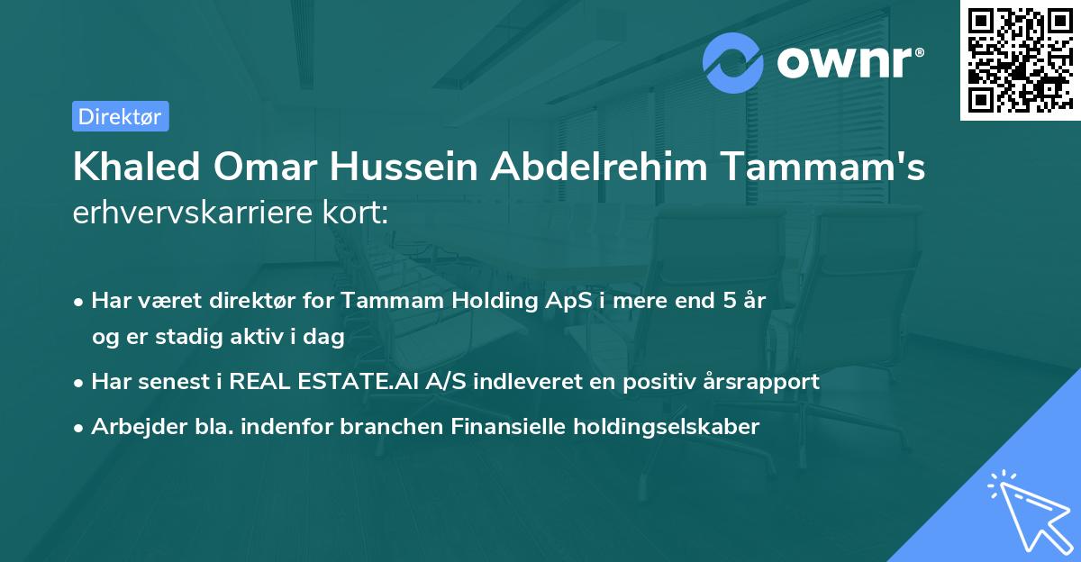 Khaled Omar Hussein Abdelrehim Tammam's erhvervskarriere kort