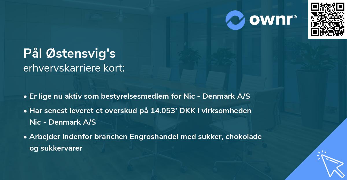 Pål Østensvig's erhvervskarriere kort