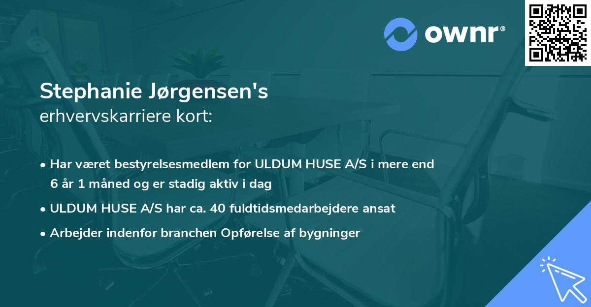 Stephanie Jørgensen's erhvervskarriere kort