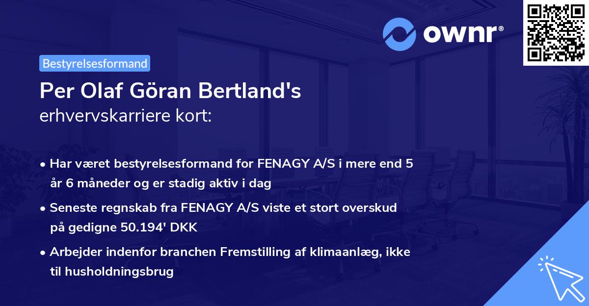 Per Olaf Göran Bertland's erhvervskarriere kort