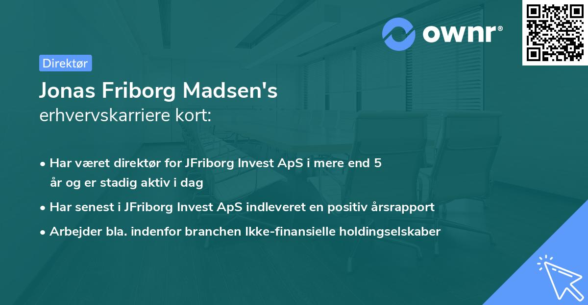 Jonas Friborg Madsen's erhvervskarriere kort