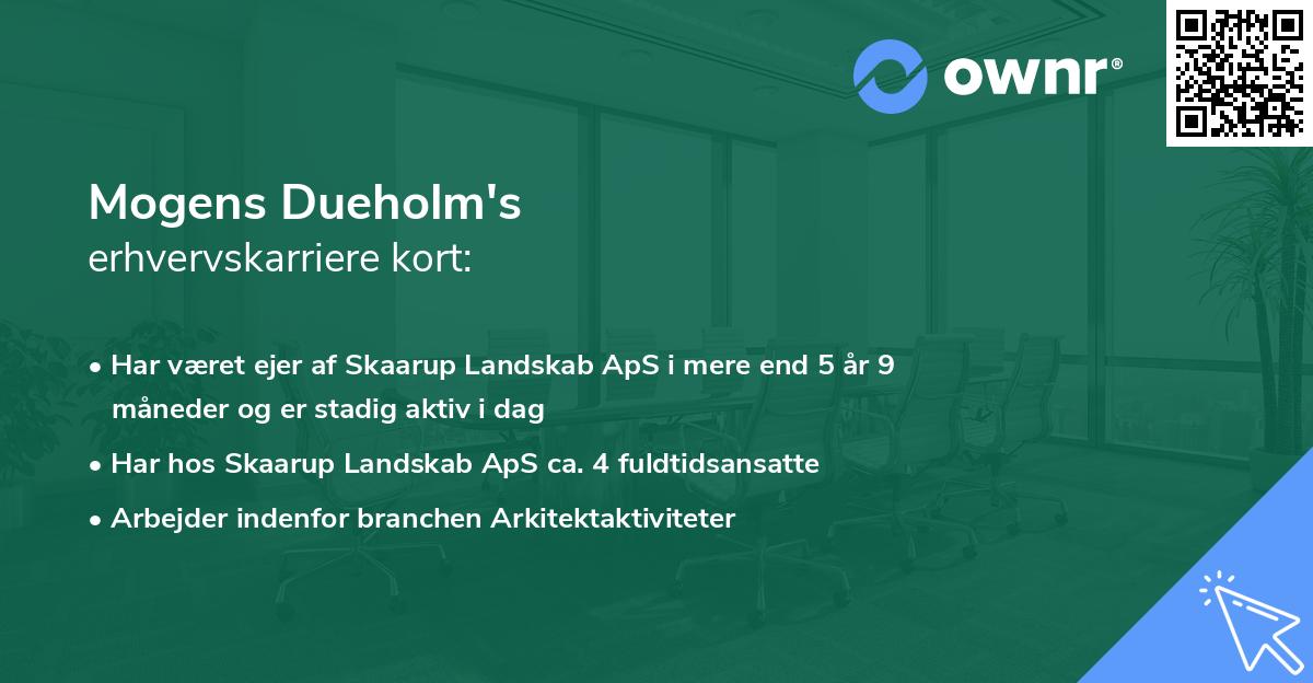 Mogens Dueholm's erhvervskarriere kort