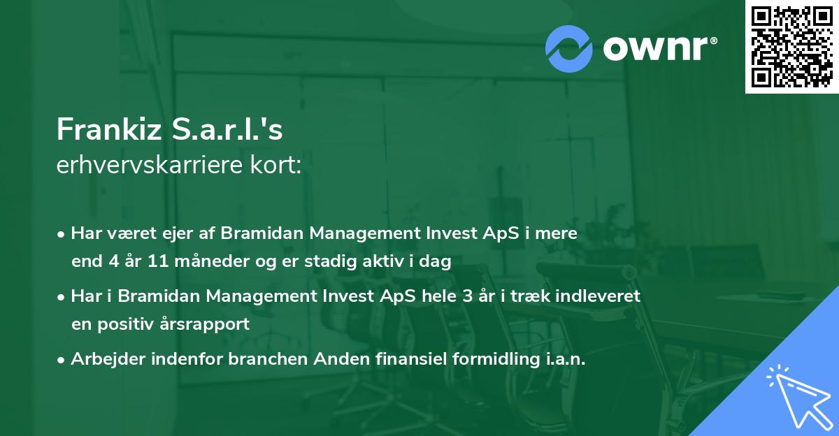 Frankiz S.a.r.l.'s erhvervskarriere kort