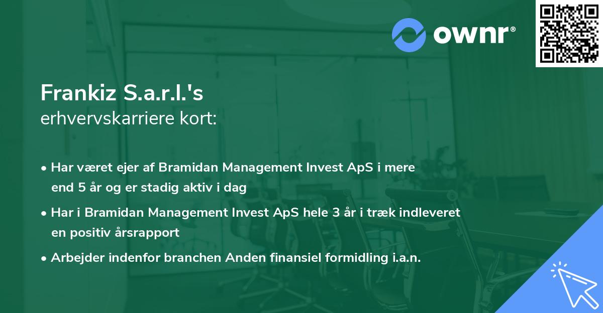 Frankiz S.a.r.l.'s erhvervskarriere kort