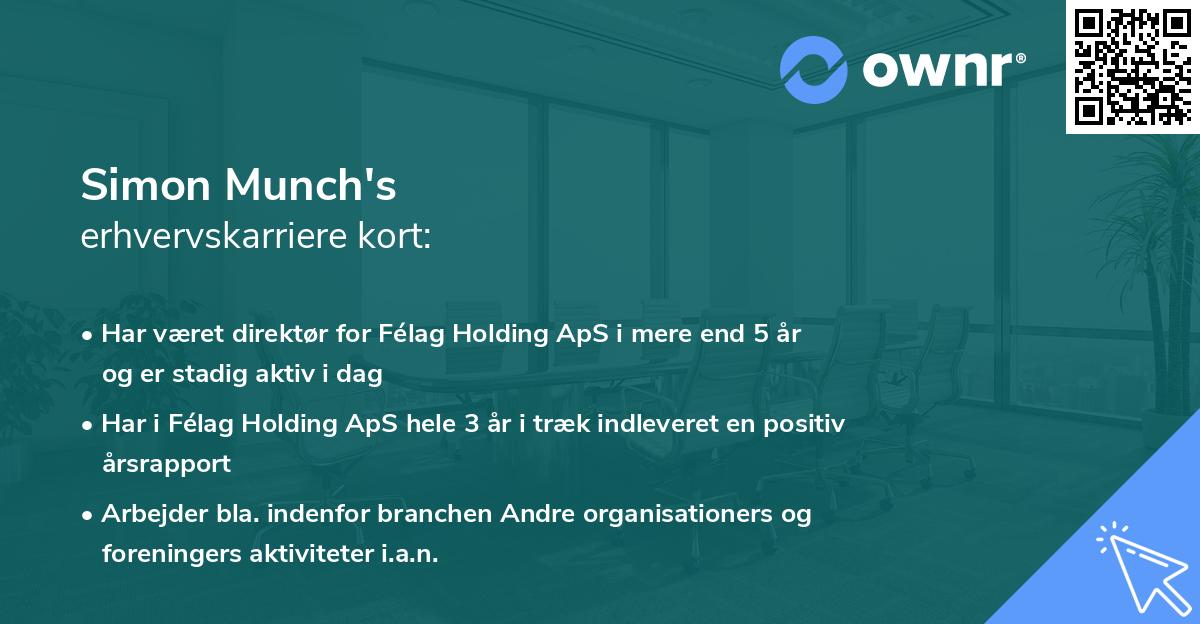 Simon Munch's erhvervskarriere kort