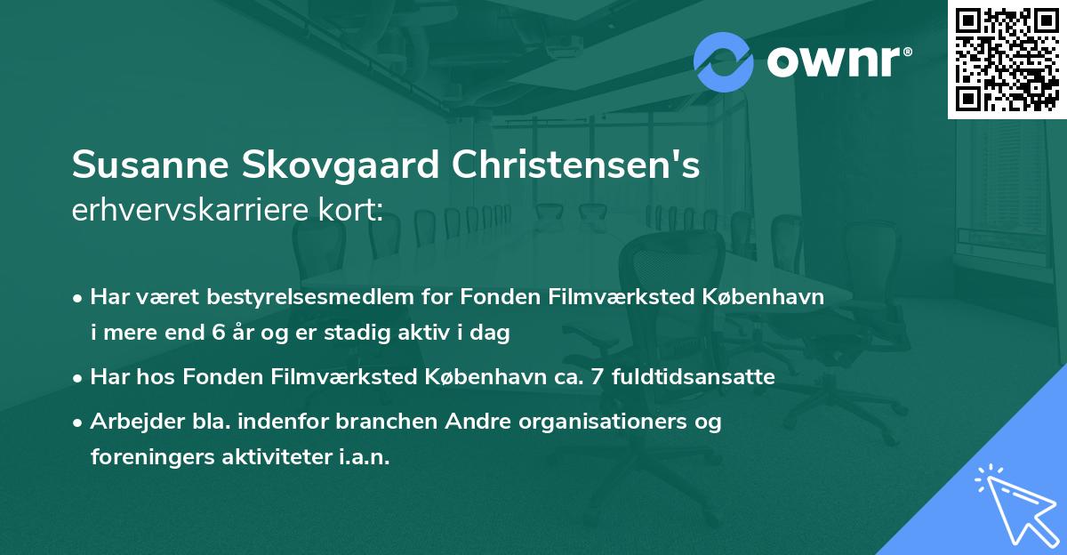 Susanne Skovgaard Christensen's erhvervskarriere kort