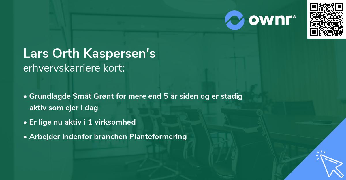 Lars Orth Kaspersen's erhvervskarriere kort