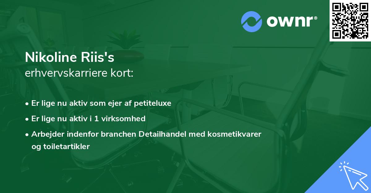 Nikoline Riis's erhvervskarriere kort
