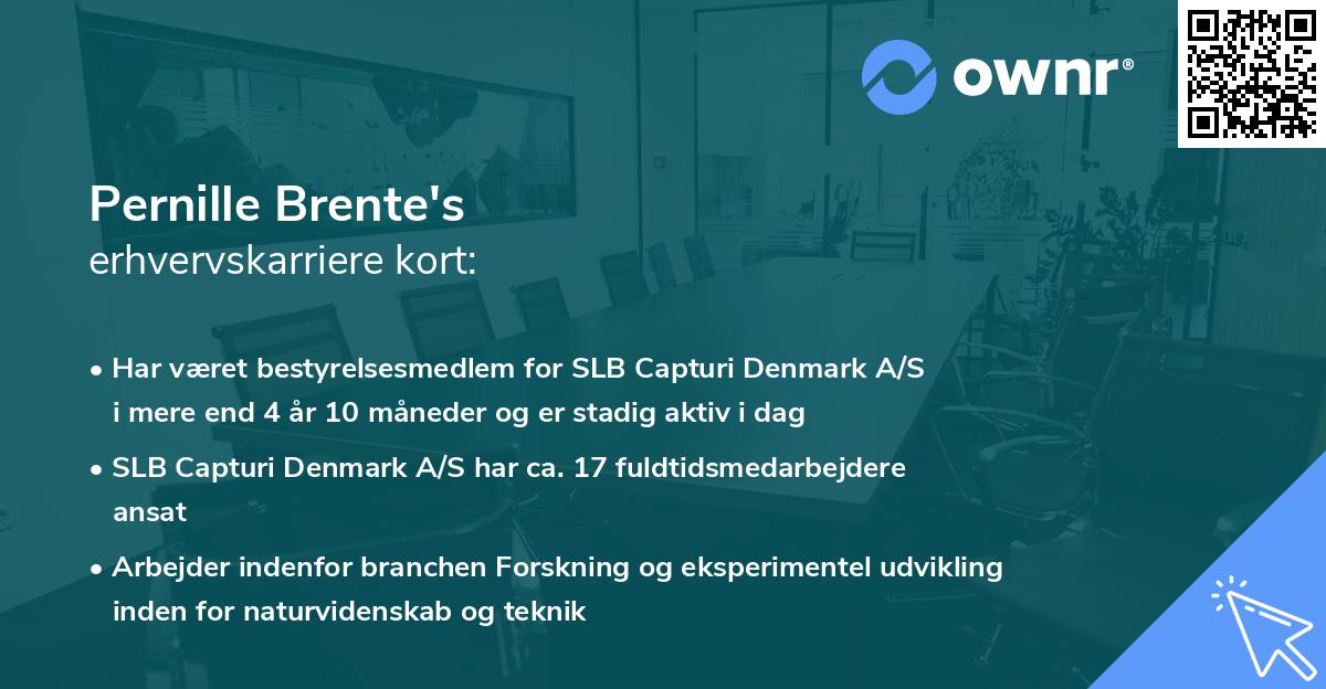 Pernille Brente's erhvervskarriere kort
