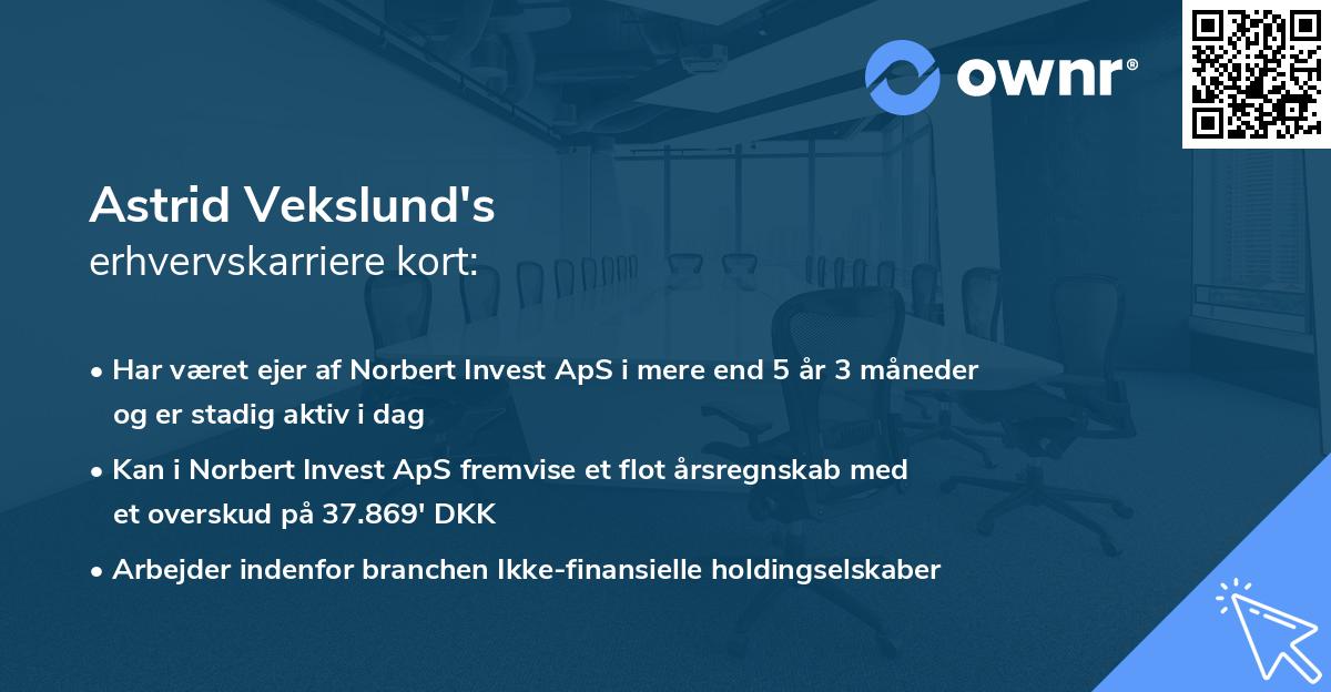 Astrid Vekslund's erhvervskarriere kort