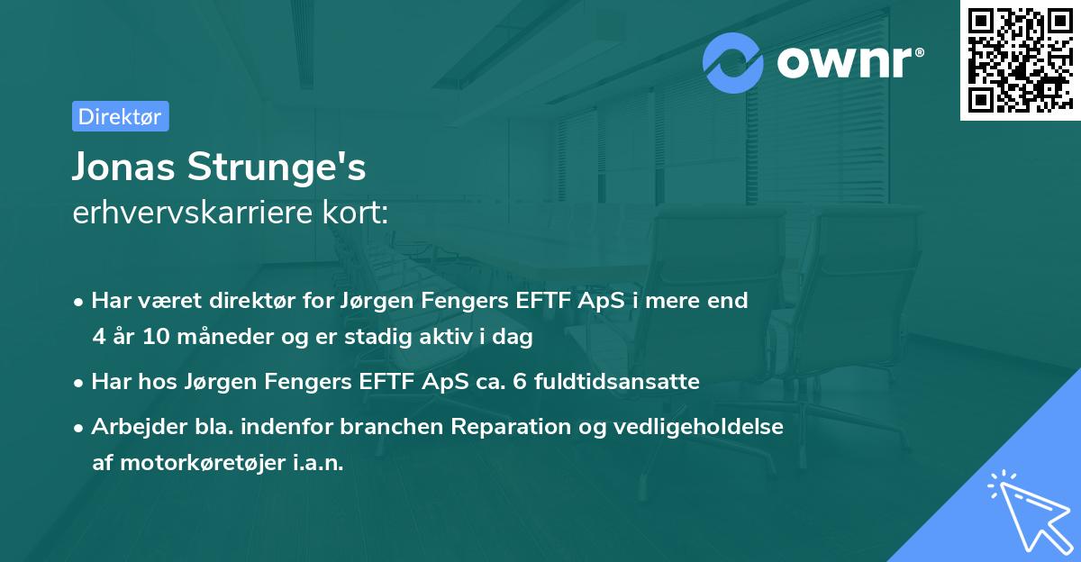 Jonas Strunge's erhvervskarriere kort