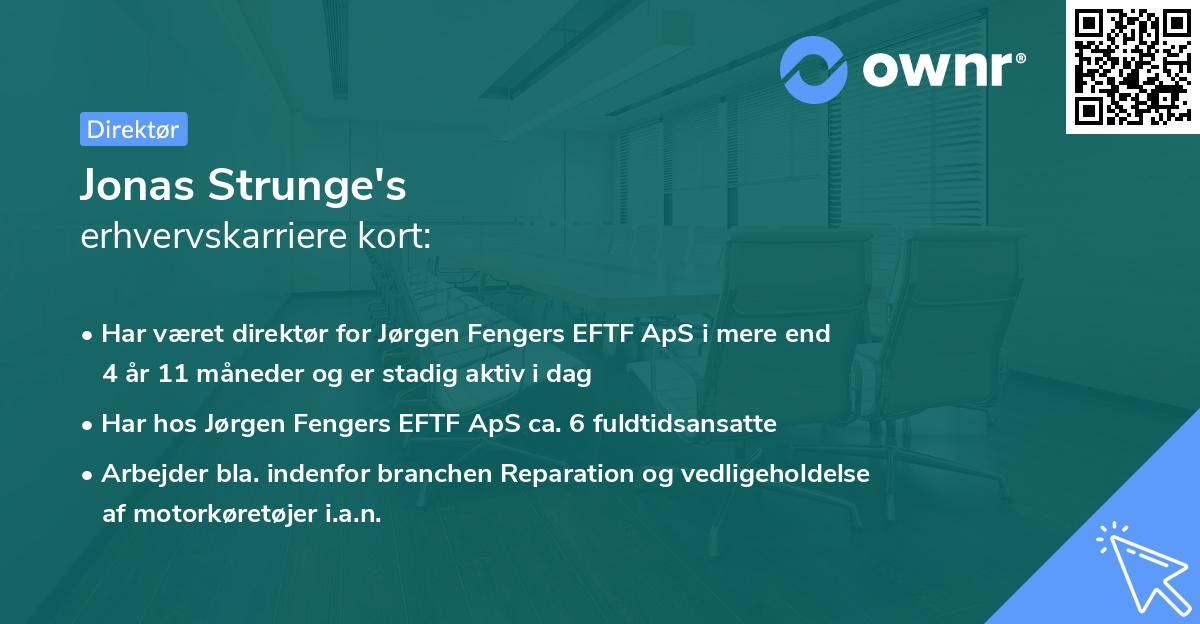 Jonas Strunge's erhvervskarriere kort
