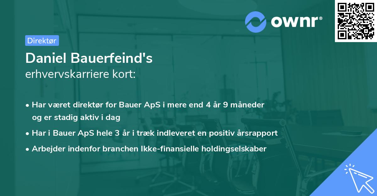 Daniel Bauerfeind's erhvervskarriere kort
