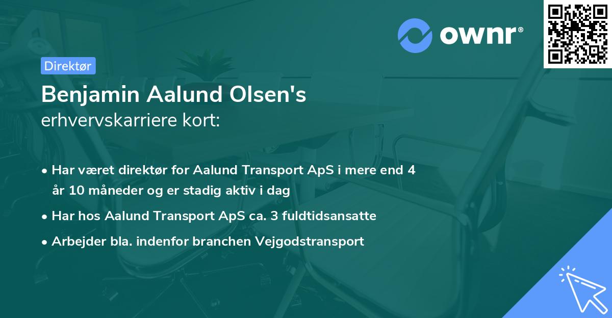 Benjamin Aalund Olsen's erhvervskarriere kort