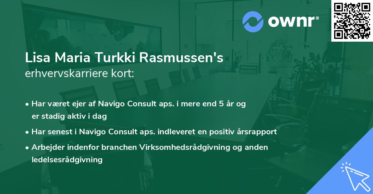Lisa Maria Turkki Rasmussen's erhvervskarriere kort