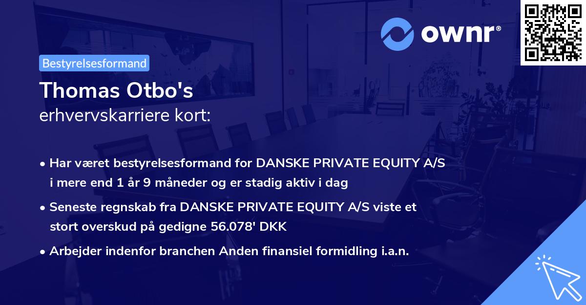 Thomas Otbo's erhvervskarriere kort