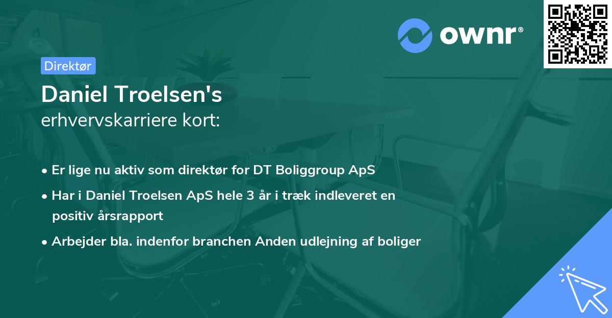 Daniel Troelsen's erhvervskarriere kort